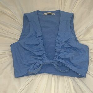 ABERCROMBIE LINEN SUMMER TIE UP TOP🩵
